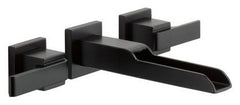 DELTA FAUCET Delta Faucet T3568LF-BLWL Ara Two Handle Wall Mount Bathroom Sink Faucet Trim Matte Black