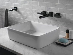 DELTA FAUCET Delta Faucet T3568LF-BLWL Ara Two Handle Wall Mount Bathroom Sink Faucet Trim Matte Black