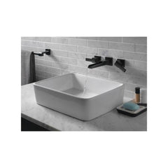 DELTA FAUCET Delta Faucet T3568LF-BLWL Ara Two Handle Wall Mount Bathroom Sink Faucet Trim Matte Black