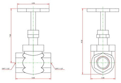 NIBCO NIBCO NL3X00C Globe Valve Handwheel Multi-Turn FPT 1-1/2 Inch T-275-Y