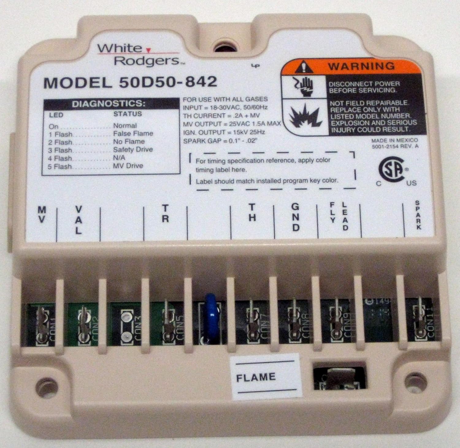 WHITE-RODGERS White-Rodgers 50D50-842 Universal Direct Spark Ignition Control Kit 18 to 30 VAC
