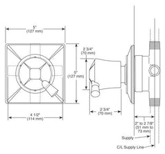 DELTA FAUCET Delta Faucet Company T60640-BZ 5 Inch x 5 Inch Brilliance Brushed Bronze Shower Diverter Trim 6 Function
