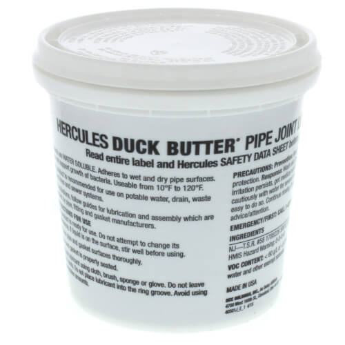 HERCULES Hercules 40501 Duck Butter Water Soluble Pipe Joint Lubricant 2 lb