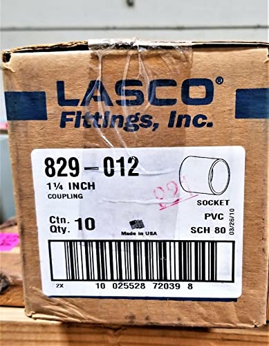 LASCO LASCO 829-012 PVC Schedule 80 Slip Coupling 1-1/4 Inch