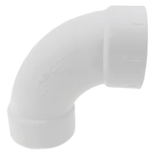 LASCO LASCO D304040 4 Inch PVC DWV Long Sweep 90 Degree Elbow