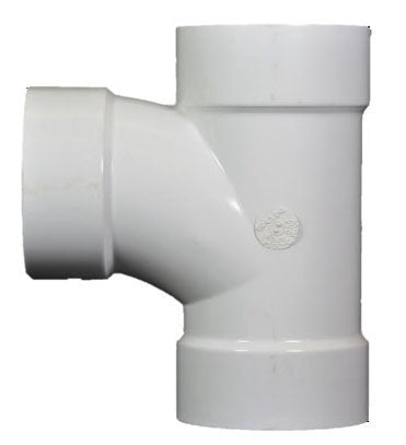 NDS NDS 4P09 PVC Tee Solvent Weld White for Sewer and Drain