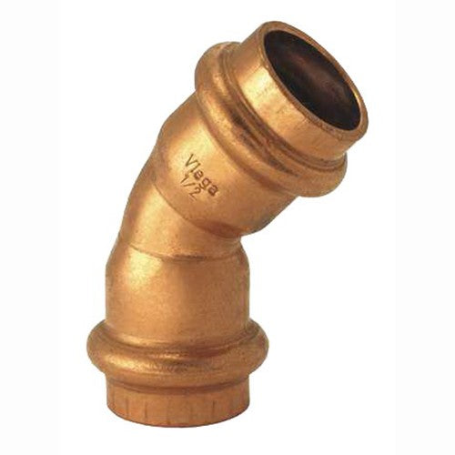 VIEGA Viega 77023 ProPress Copper 45-Degree Elbow, Press x Press Connection, 3/4 in