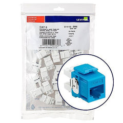 LEVITON Leviton 61110-BL6 Extreme CAT6 QuickPort Jack QuickPack, 25-Pack, Blue