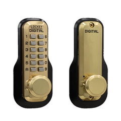 LOCKEY Lockey M230SB Mechanical Keyless Spring Latch Satin Brass