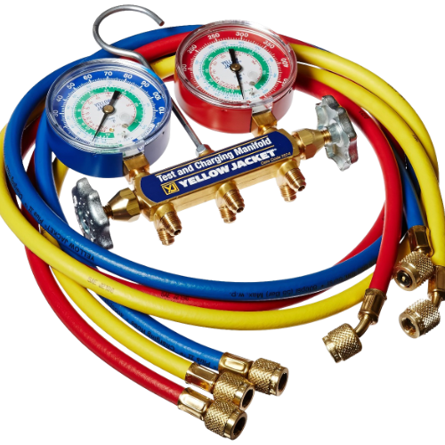YELLOW JACKET Yellow Jacket 41213 Series 41 Manifold with 2-1/2 Inch Gauges, 36 Inches, psi, R-12/22/502
