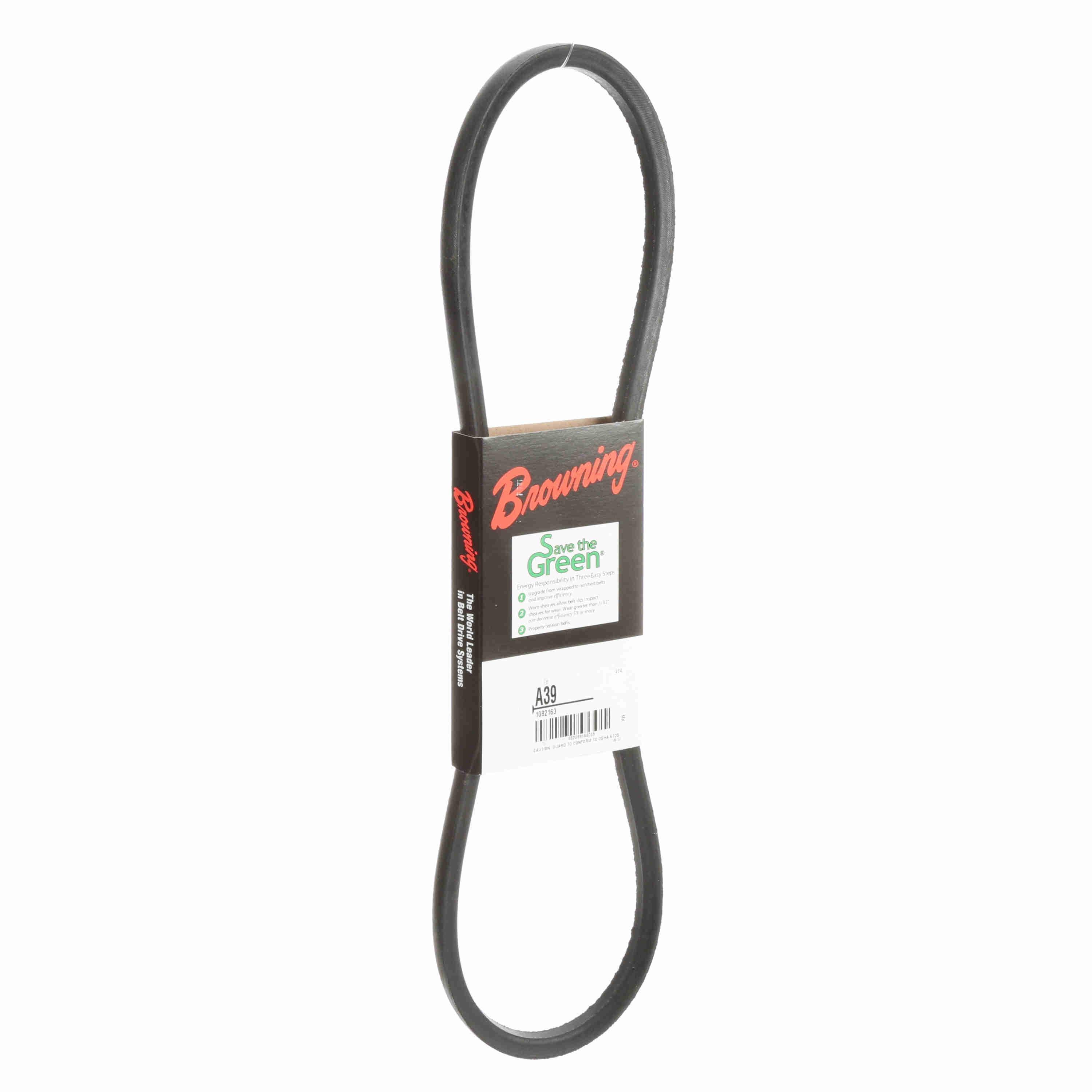 BROWNING Browning 1082163 A39 Gripbelt 0.5 Inch Belt Width 41.2 Inches Outside Length Neoprene