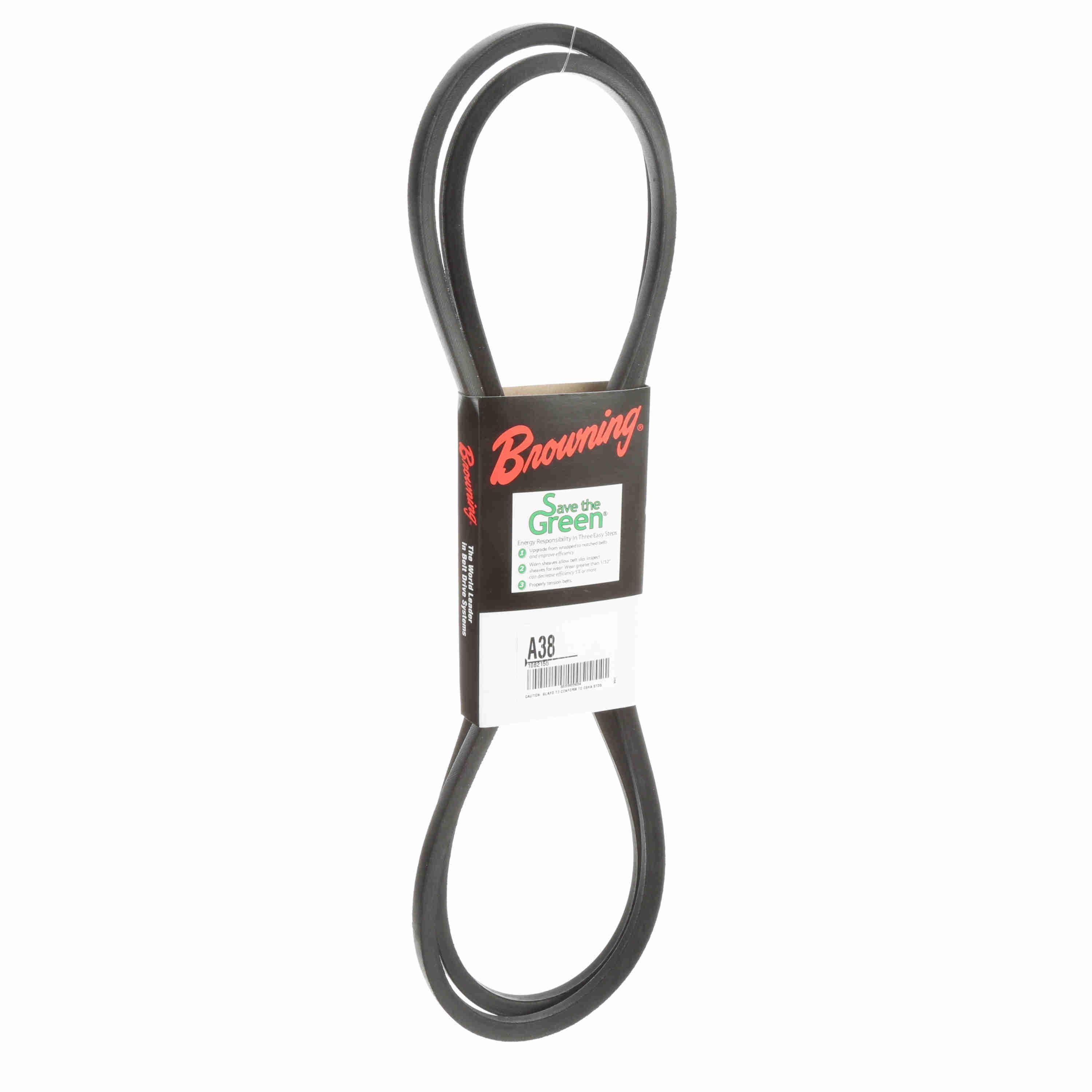 BROWNING Browning 1082155 A38 Gripbelt V-Belt High Performance 1/2 inch by 40.2 inches Replacement A40