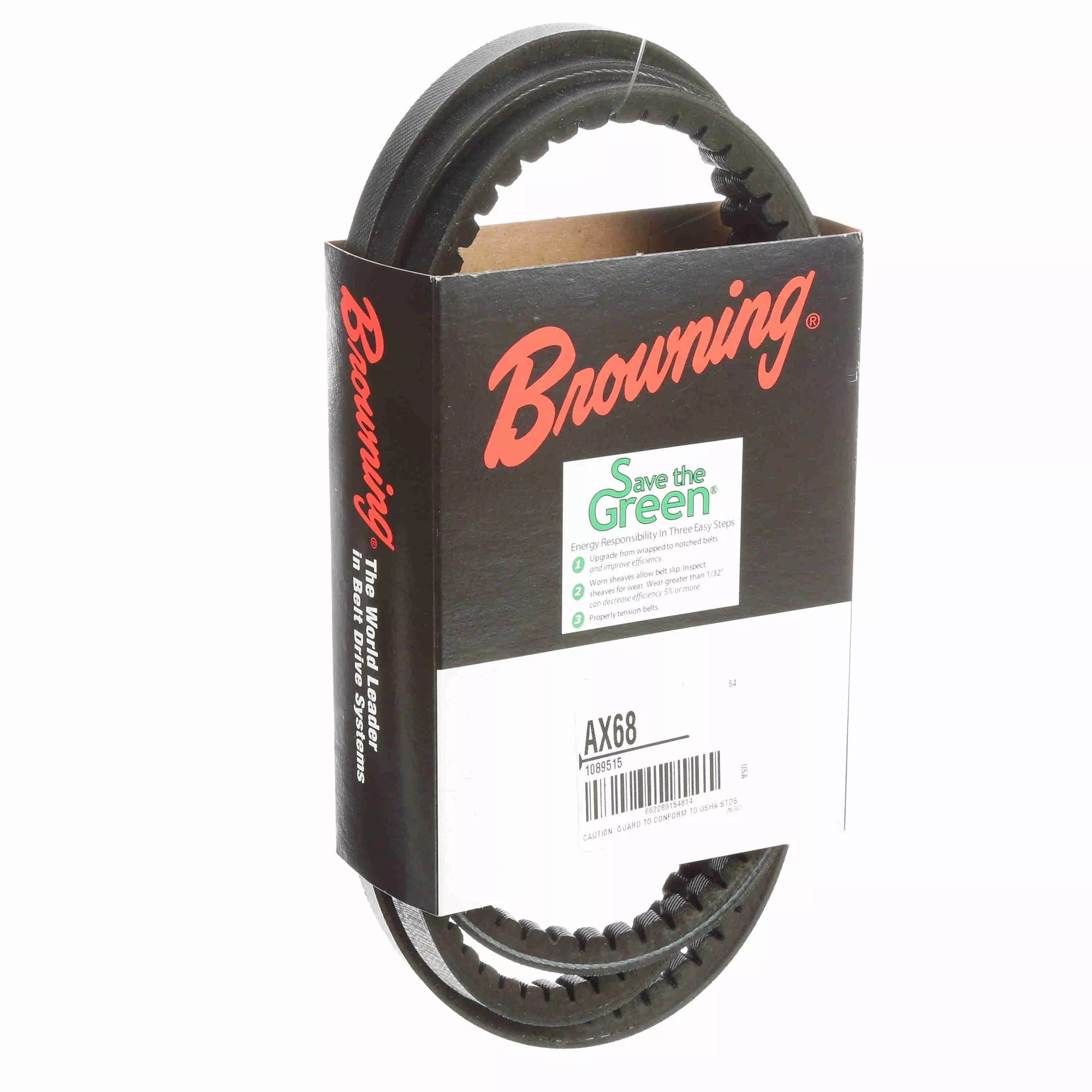 BROWNING Browning 1089515 V-Belt AX68 Gripnotch Replacement AX68