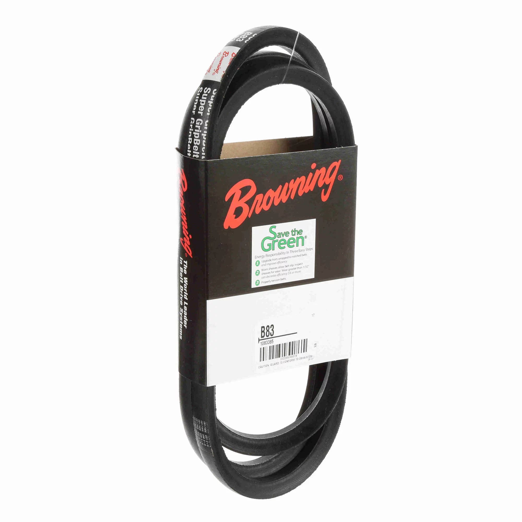 BROWNING Browning 1083385 B83 Gripbelt V-Belt Standard 86 inches Replacement B83