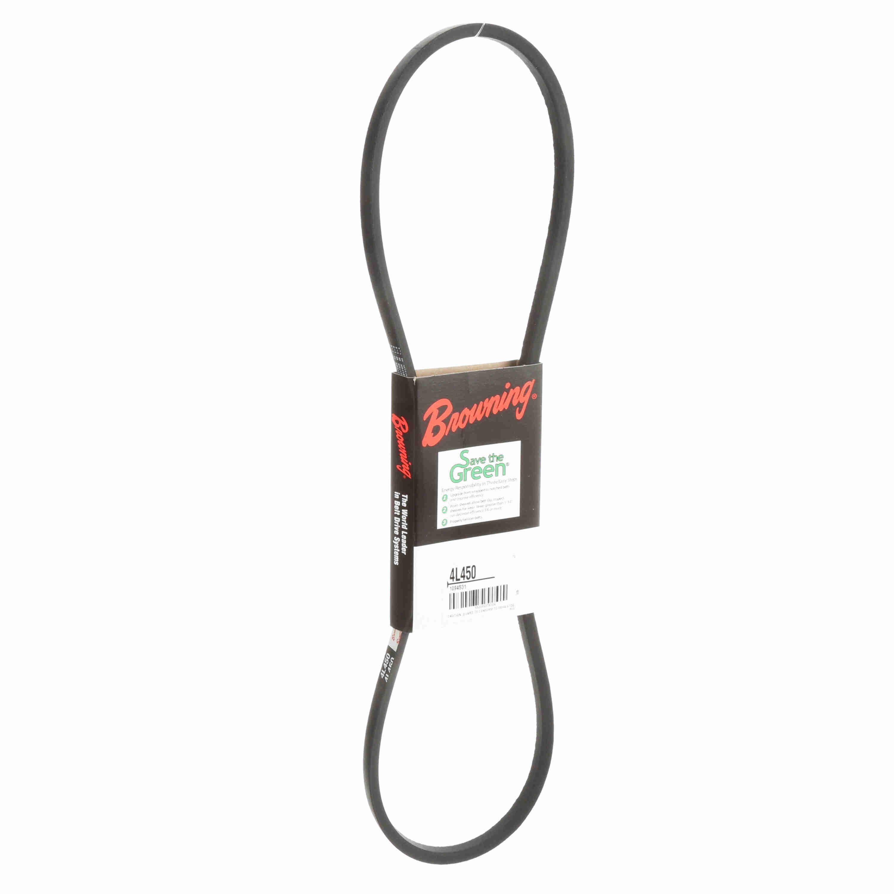 BROWNING Browning 1094531 V-Belt - 4L450 FHP Belt - L Belt Section - 1/2 in W x 45 in L Replacement 1094531