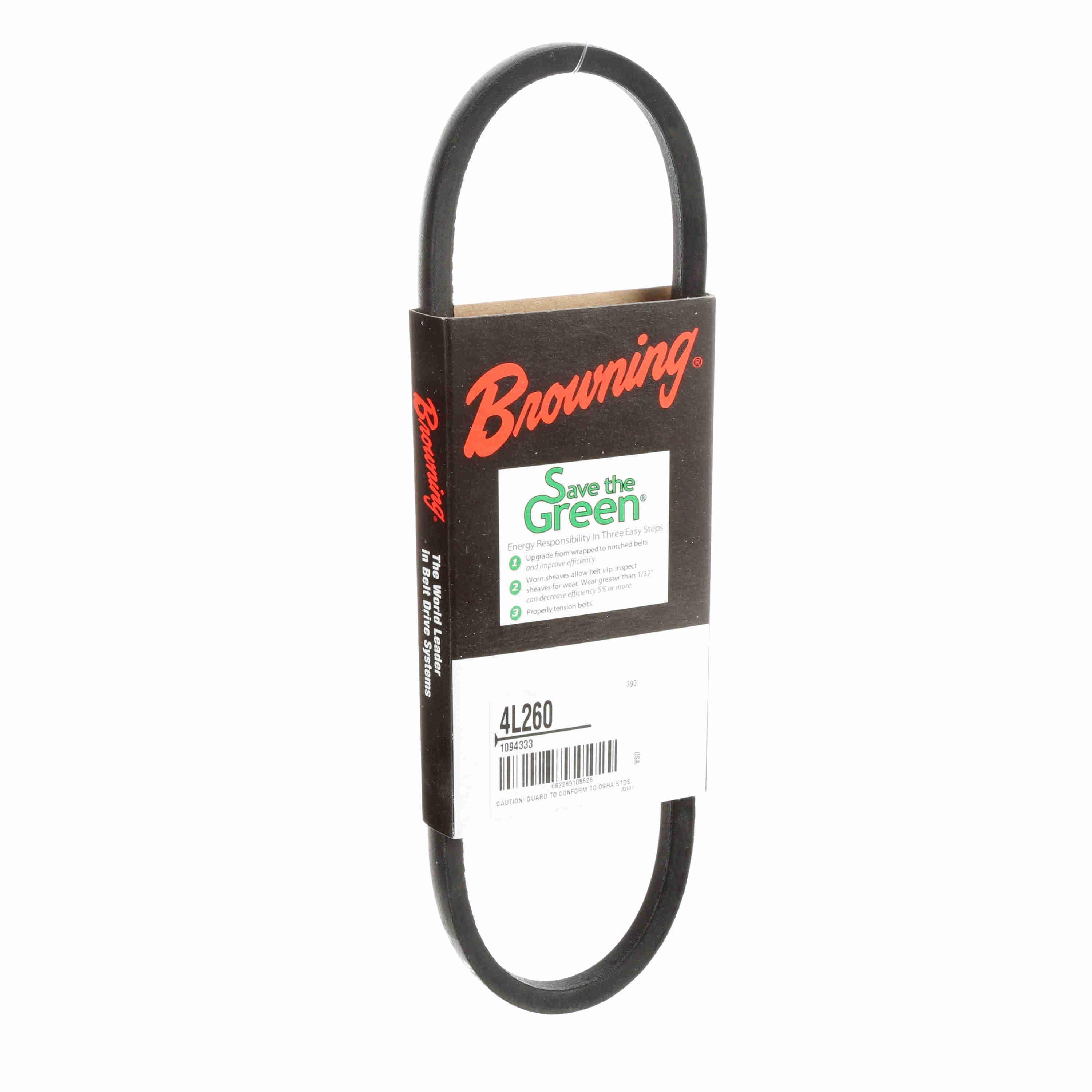 BROWNING Browning 1094333 Non-Cogged Fractional Horsepower Belt V-Belt EPDM