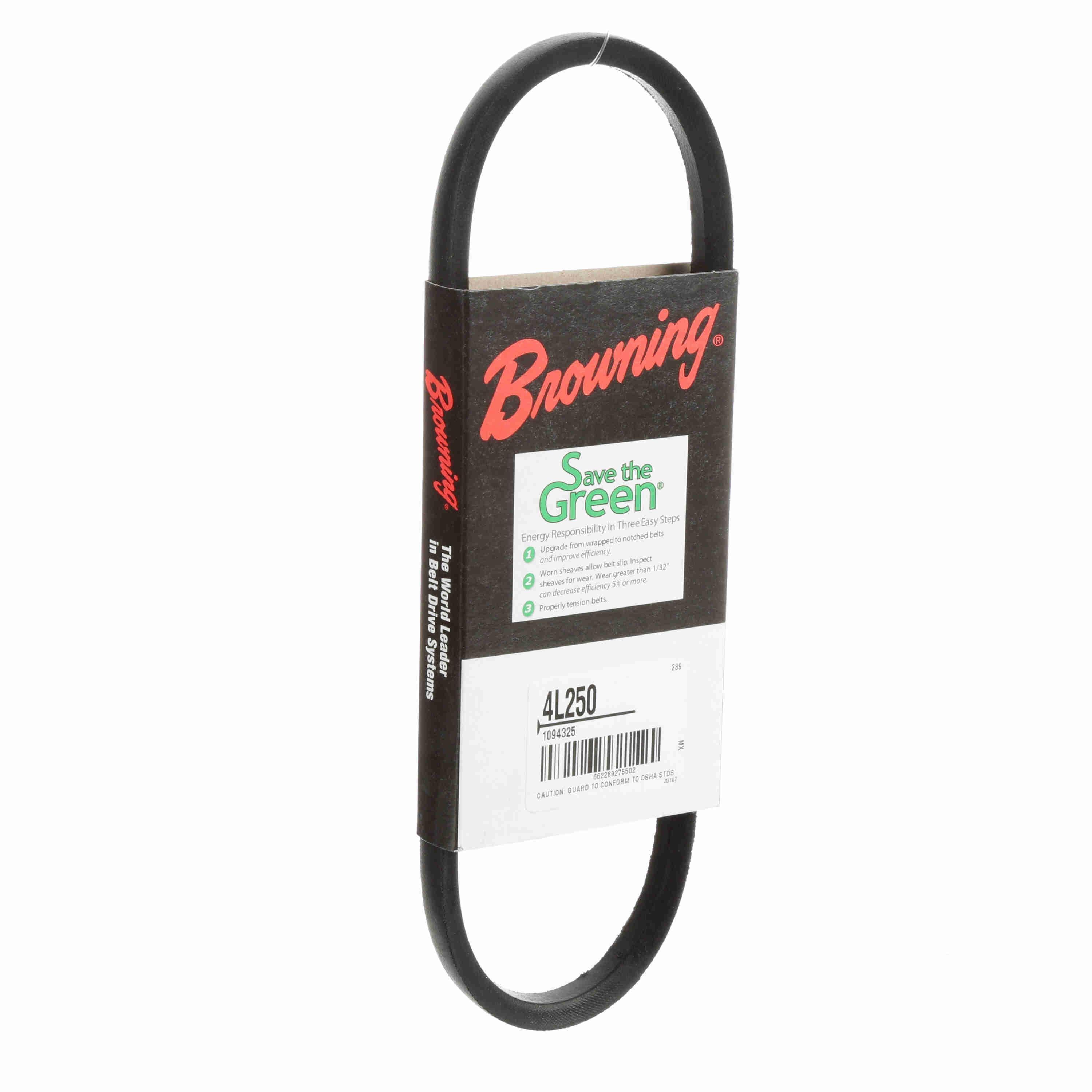 BROWNING Browning 1094325 4L250 FHP V-Belt for Smooth Operation