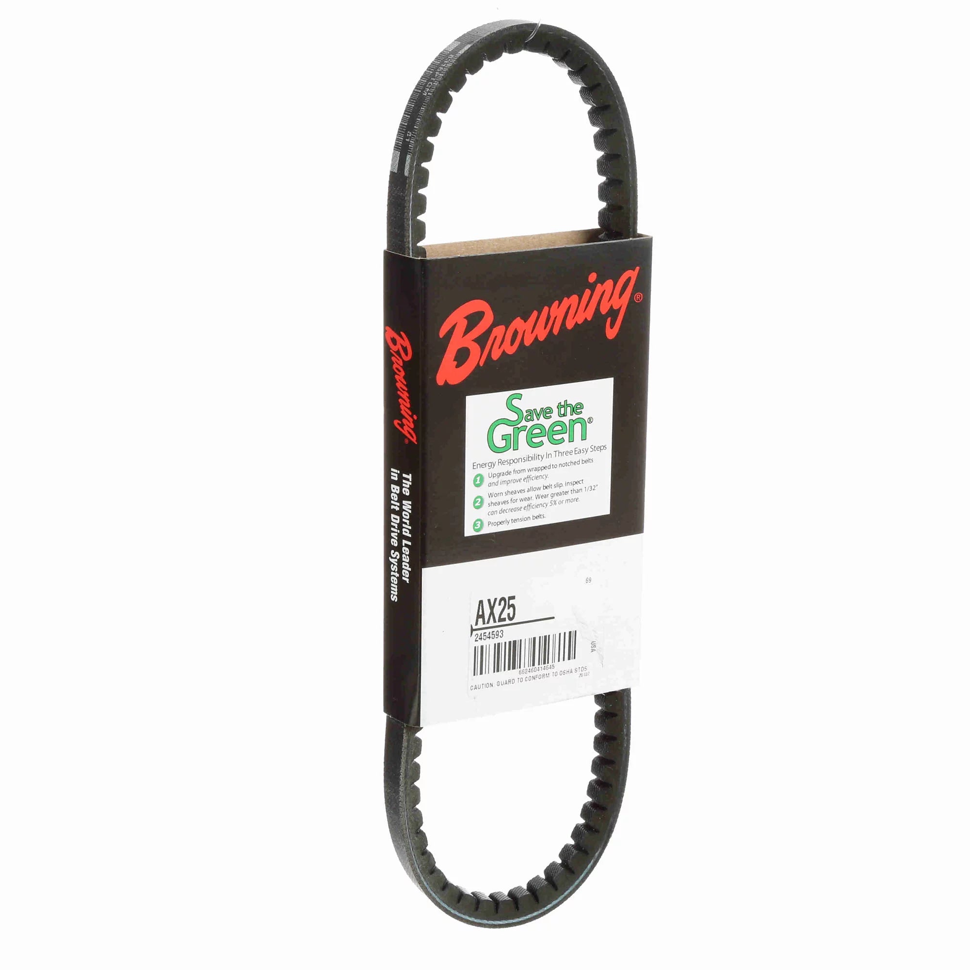 BROWNING Browning 2454593 AX25 Gripnotch Belt Cogged V-Belt 27.2 inches Replacement AX25
