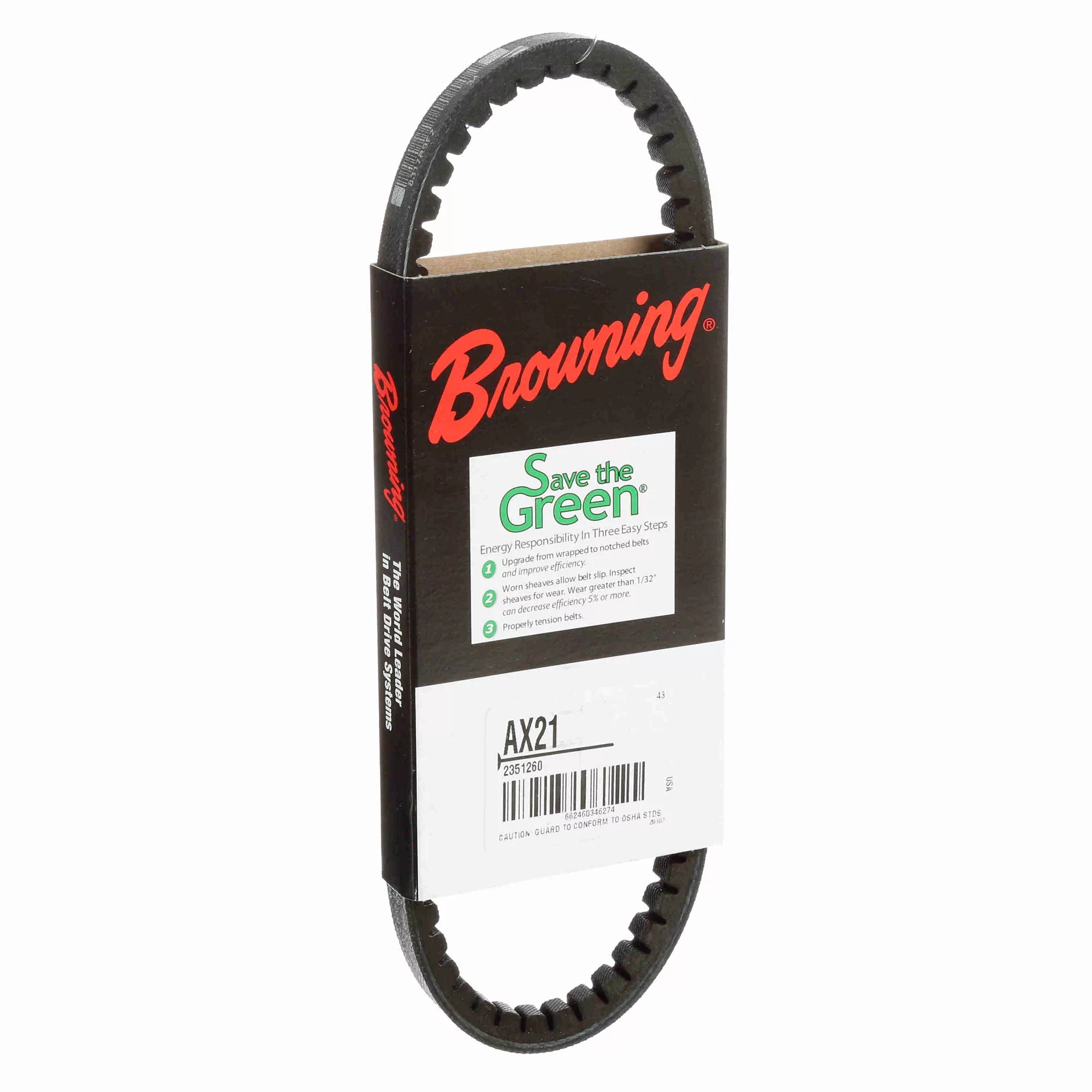 BROWNING Browning 2351260 AX21 Gripnotch Belt Cogged V-Belt (Single Pack)
