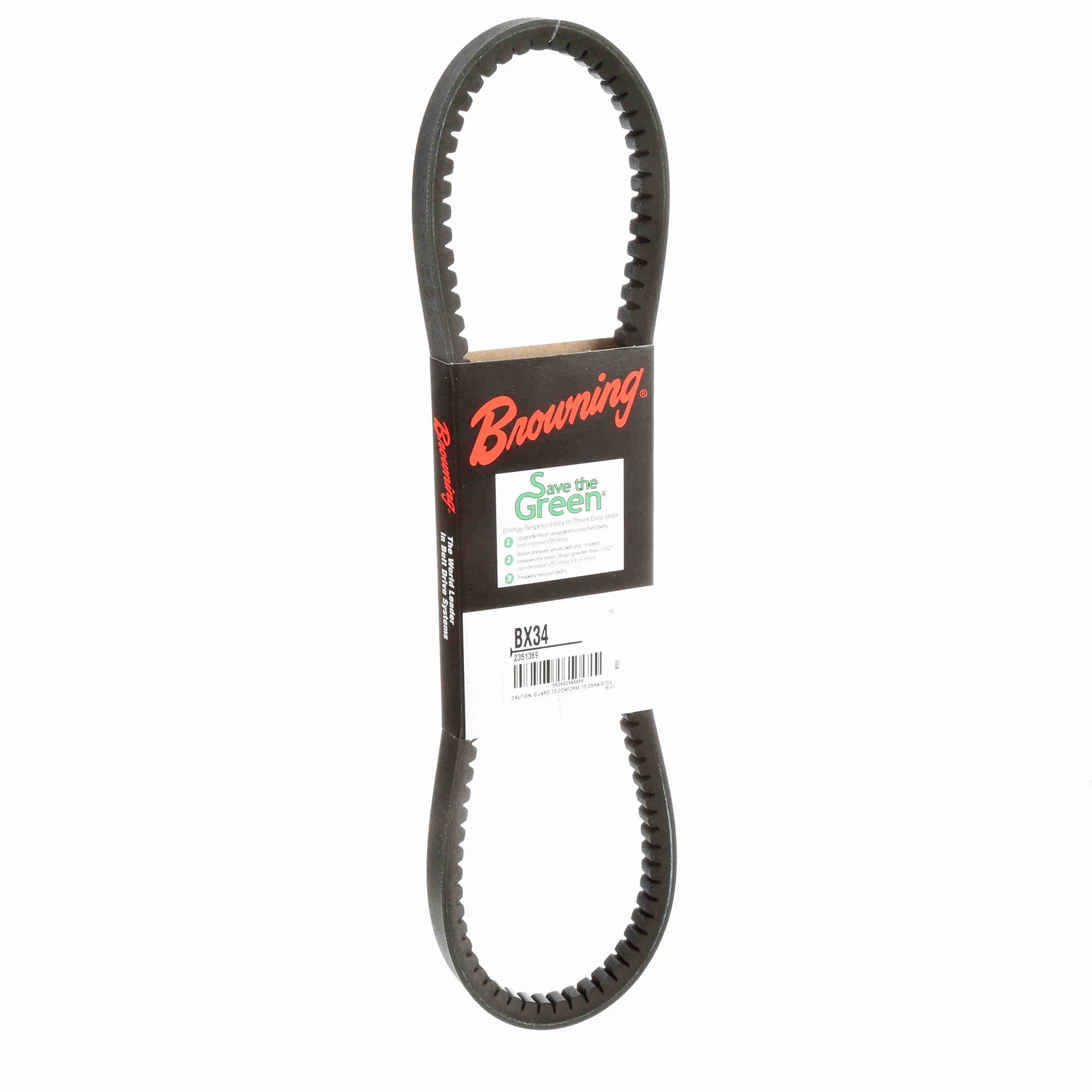 BROWNING Browning 2351369 BX34 Gripnotch Belt BX Belt Section Cogged Replacement 2351369