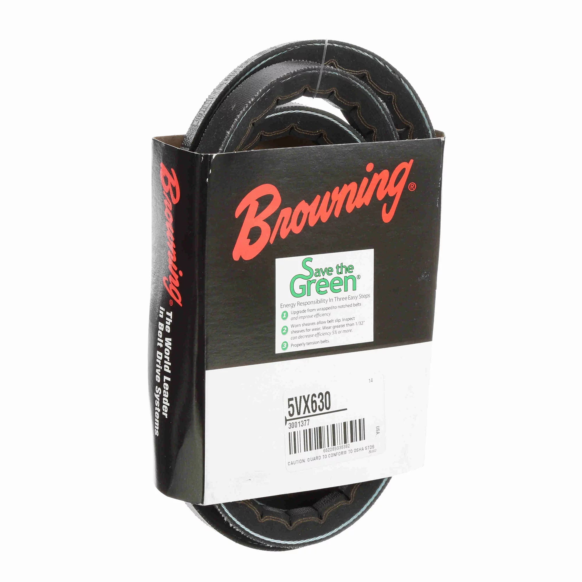 BROWNING Browning 3001377 5VX630 Gripnotch V-Belts, 5VX Belt Section, 358 Gripbelt