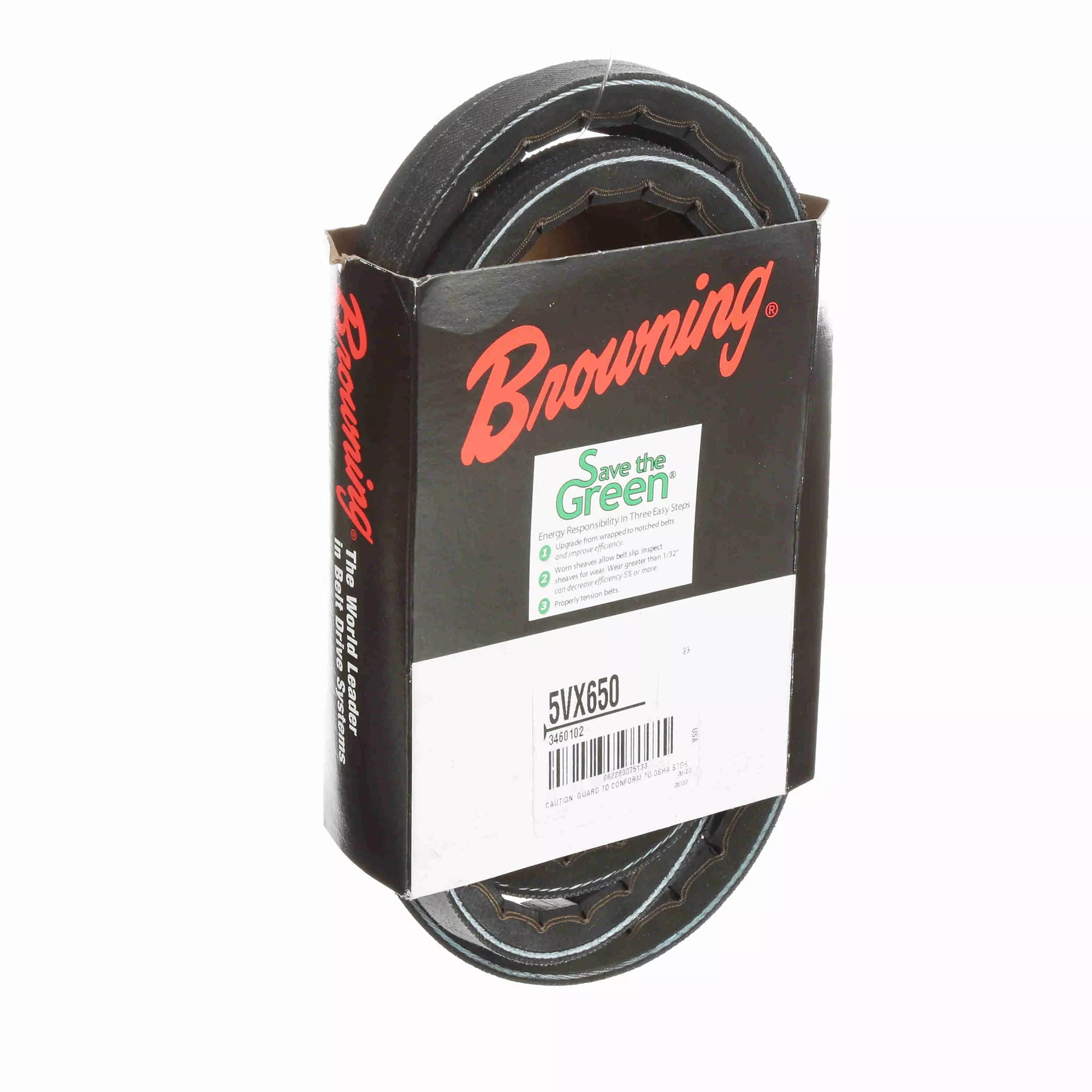 BROWNING Browning 3460102 5VX650 Gripnotch V-Belt Power Transmission 358 Gripbelt Replacement 3460102