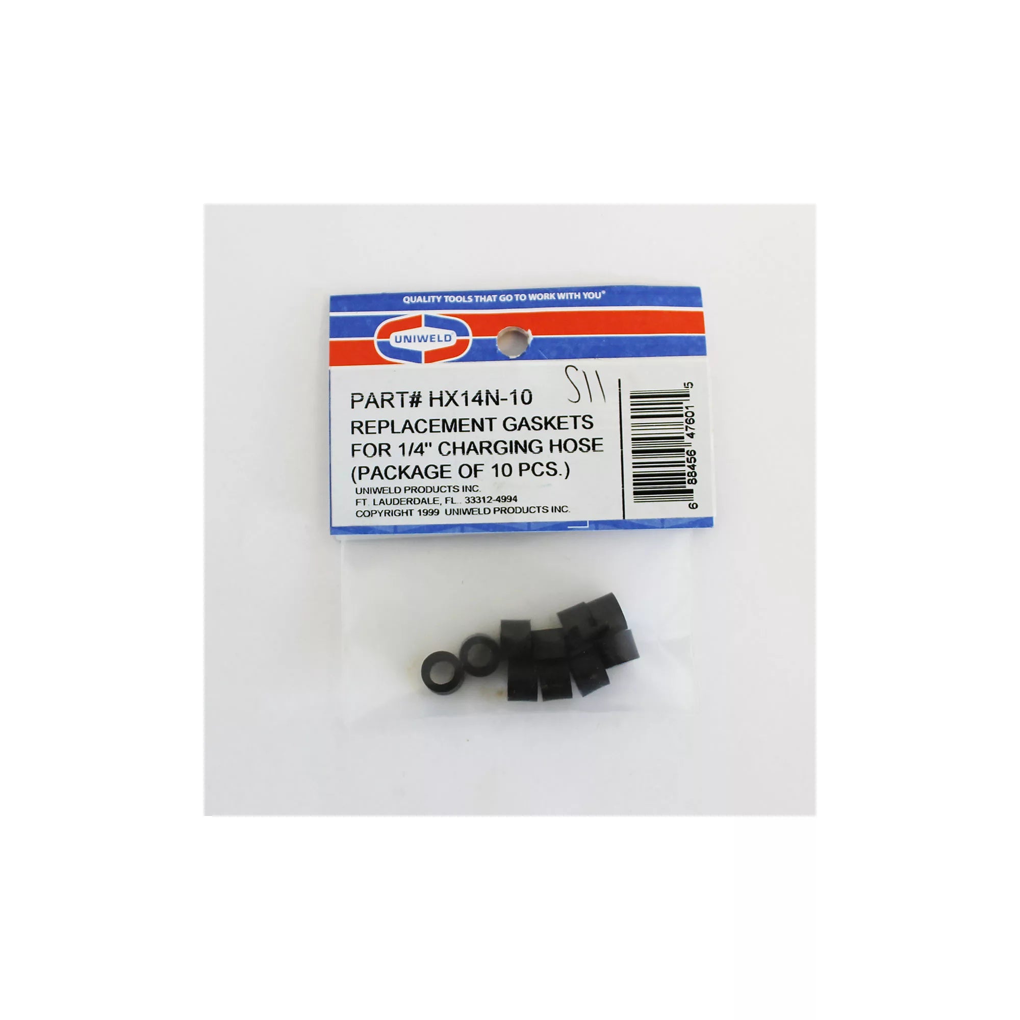 UNIWELD Uniweld HX14N-10 Soft Magic Barrier Hose Charging Hose Gaskets 1/4 inch 10 Pack