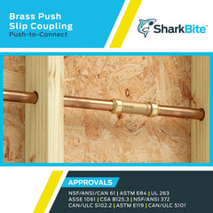SHARKBITE SharkBite U3008LFA Slip Coupling 1/2 Inch Brass Push-to-Connect