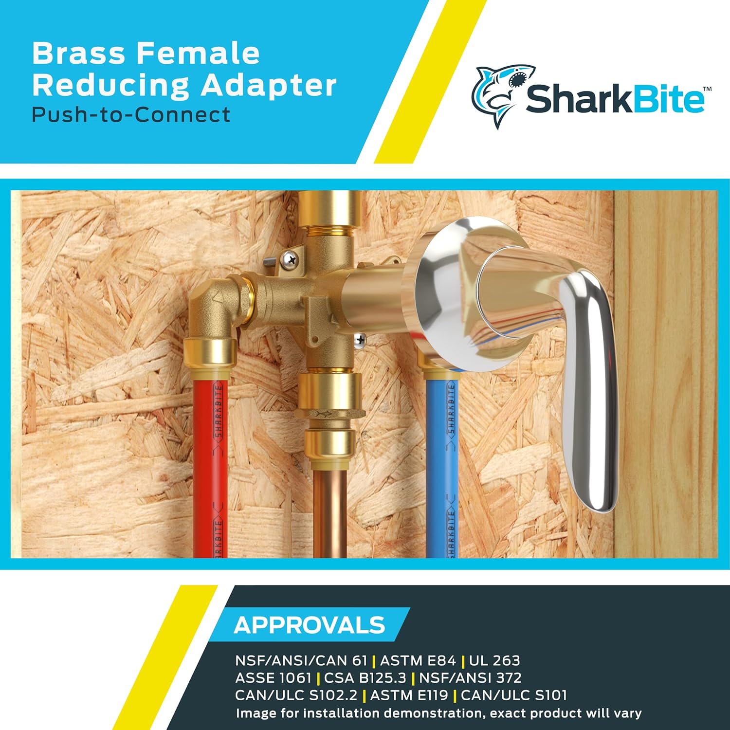 SHARKBITE SharkBite U068LFA Brass Reducing Adapter 1/2 inch x 3/4 inch FNPT Push-to-Connect