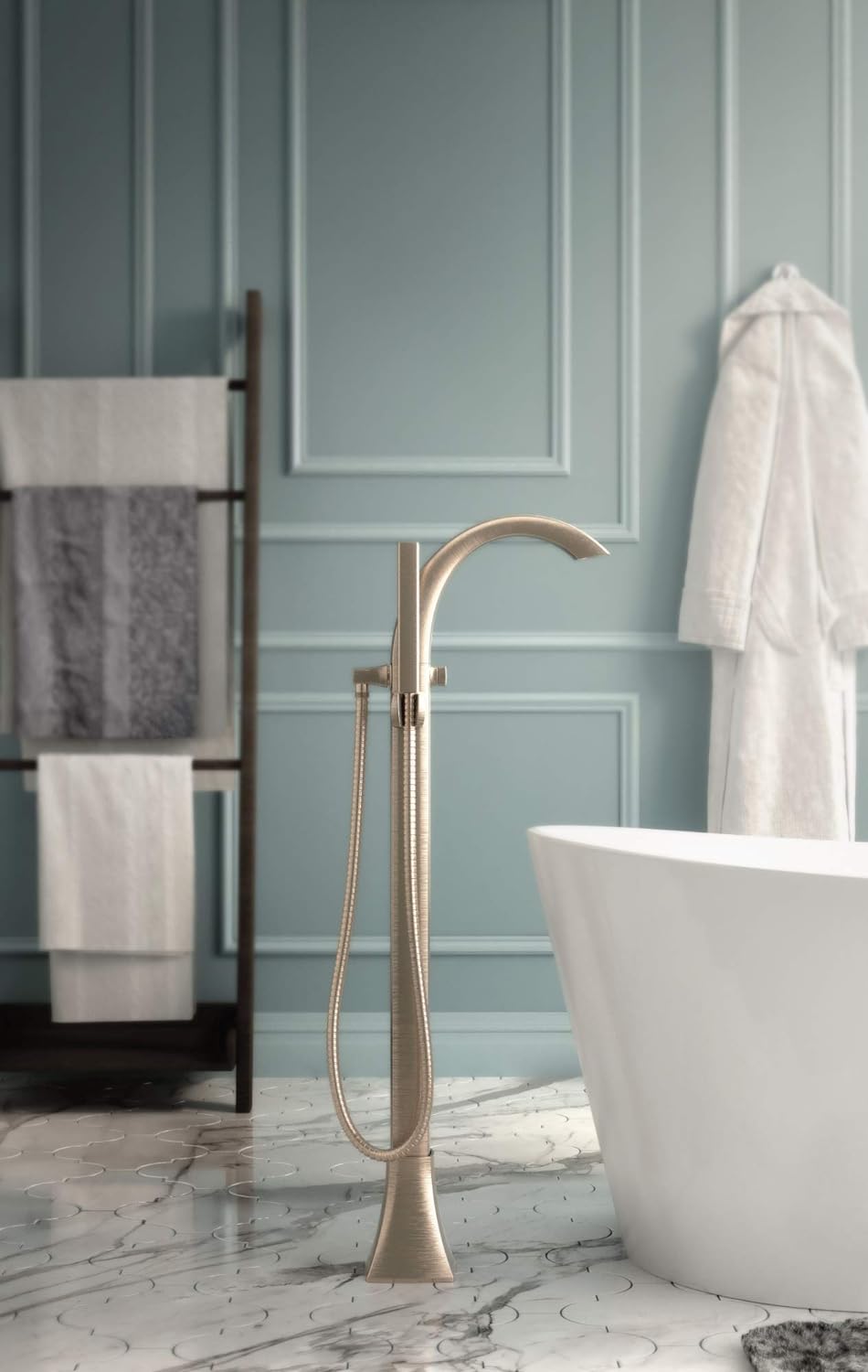 MOEN Moen TS50100 Freestanding Tub Filler Floor Mounting Bracket Transitional Unfinished