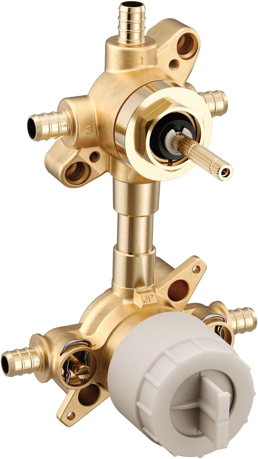 MOEN Moen U232XS M-CORE 3-Series Mixing Valve with 2 or 3 Function Integrated Transfer Valve with Crimp Ring PEX Connections and Stops