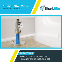 SharkBite 23037-0000LF Straight Stop Valve Brass 1/2 in x 3/8 in Quarter Turn