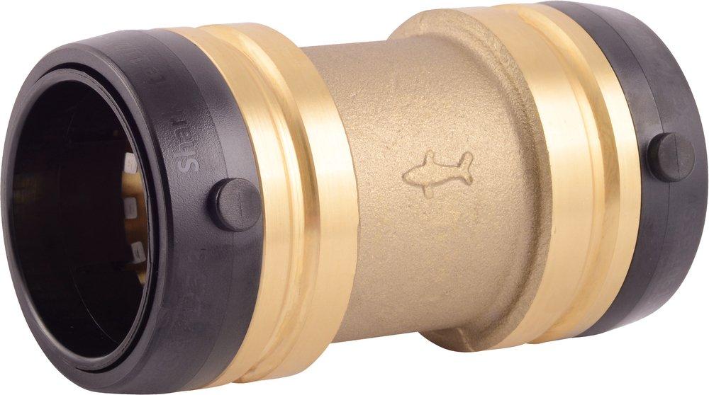 SHARKBITE SharkBite UXL0154 2 inch Push-to-Connect Straight Brass Coupling for PEX, Copper, CPVC, PE-RT