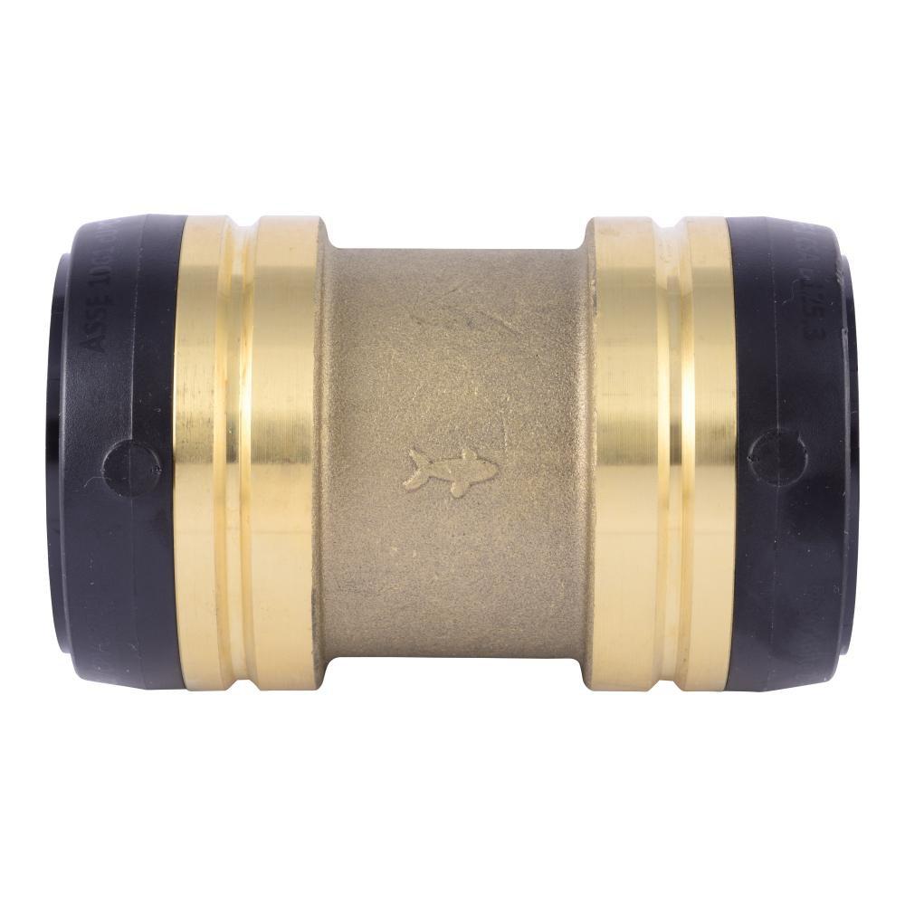 SHARKBITE SharkBite UXL0154 2 inch Push-to-Connect Straight Brass Coupling for PEX, Copper, CPVC, PE-RT