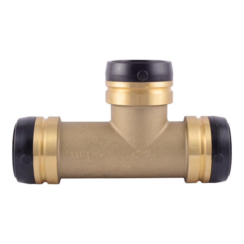 SHARKBITE SharkBite UXL0341 1-1/2 Inch Brass Push Slip Tee