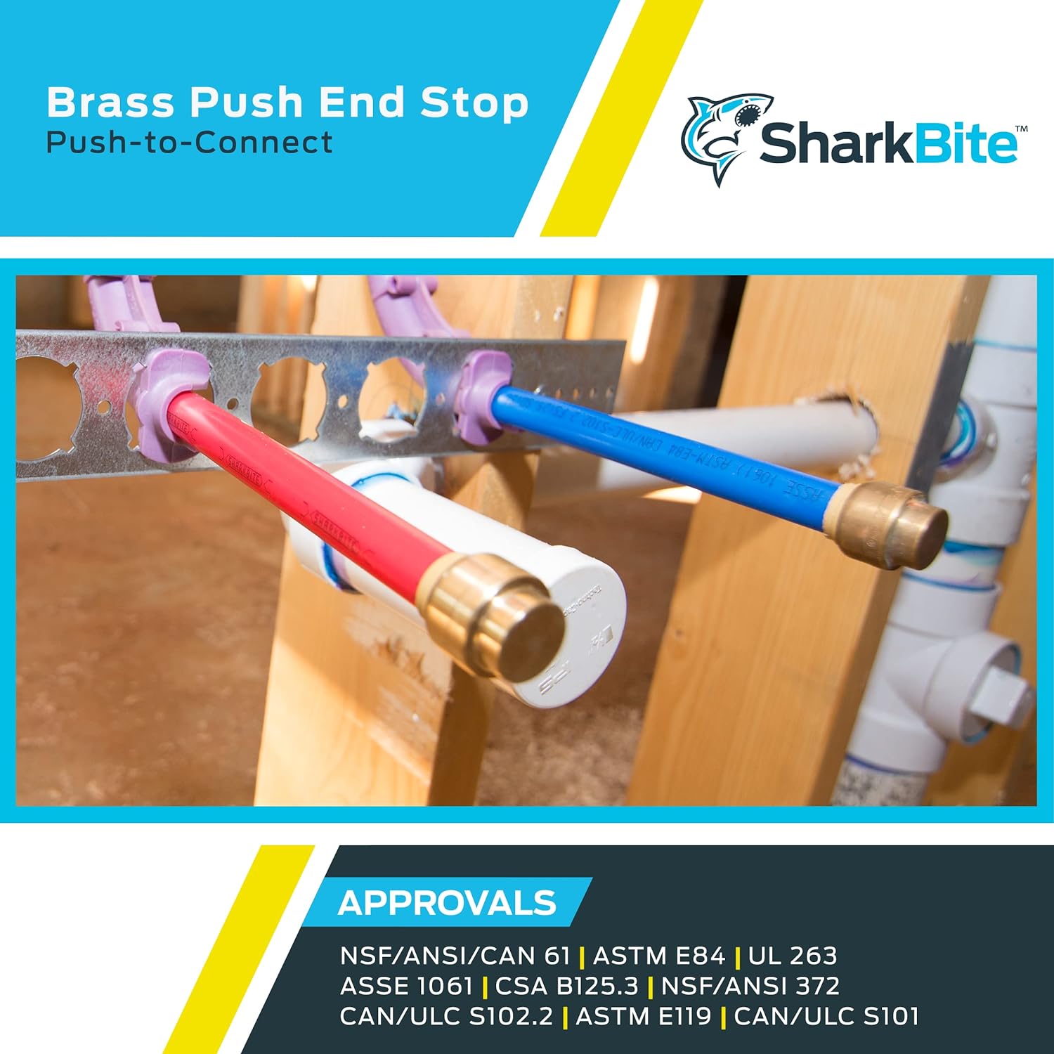 ALLIANCE SharkBite U514LF 1/2 Inch End Cap Lead-Free DZR Brass Push-Fit Connection for PEX, Copper, CPVC