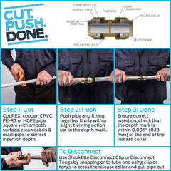 SharkBite UXL0554 2 Inch 45 Degree Elbow Push-to-Connect Brass Fitting