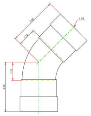 Viega 25251 MegaPressG 45 Degree Elbow Carbon Steel Press Connection