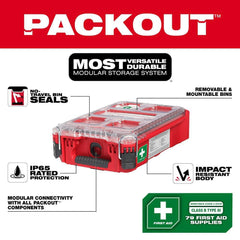 Milwaukee 48-73-8435C PACKOUT Compact First Aid Kit - 79-Piece Essential Medical Supplies