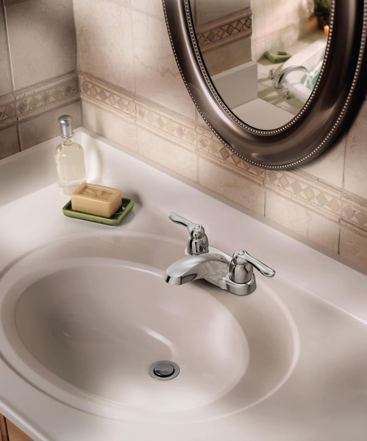 MOEN Moen 4925 Chateau Two-Handle Low Arc Bathroom Faucet Chrome (SIZE .5) REPLACEMENT 4925