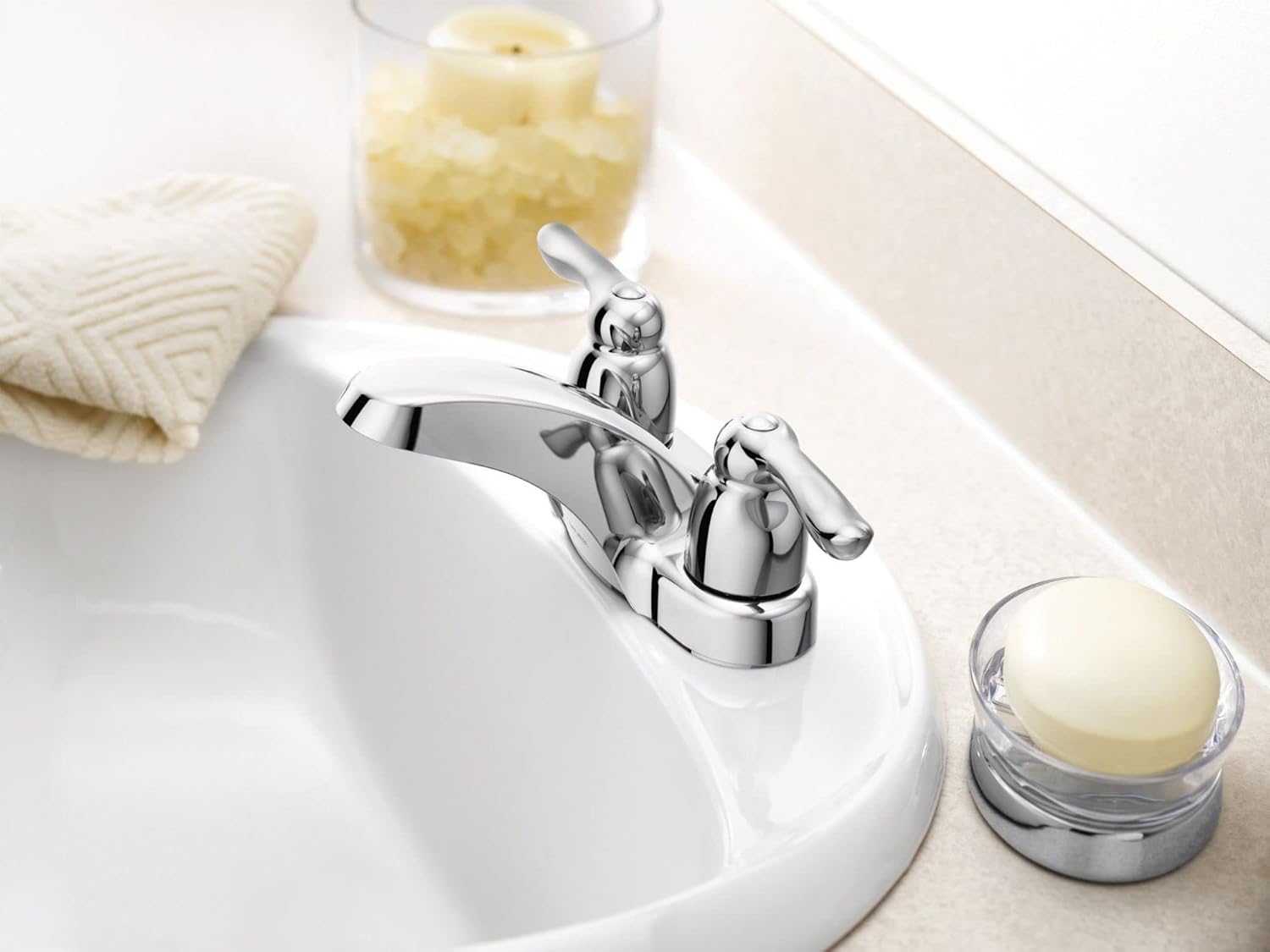 MOEN Moen 4925 Chateau Two-Handle Low Arc Bathroom Faucet Chrome (SIZE .5) REPLACEMENT 4925