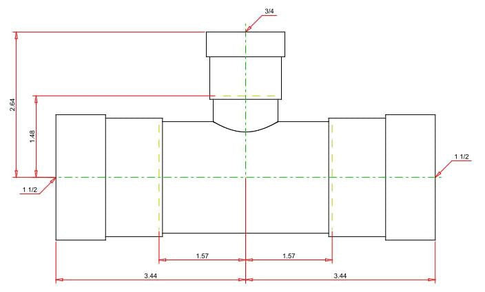 VIEGA Viega 25366 MegaPressG Tee 1-1/2 Inch x 1-1/2 Inch x 3/4 Inch Reducing Carbon Steel