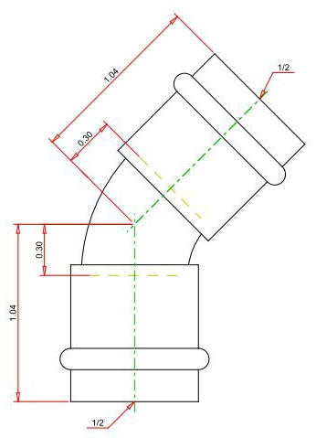 VIEGA Viega 77607 Propress Elbow 45 Degree 1/2 Inch Copper Press Connection