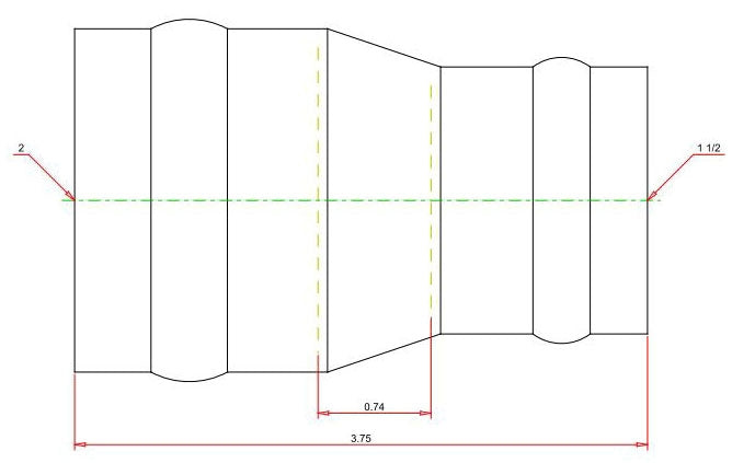 VIEGA Viega 78167 ProPress Copper Reducer 2 Inch x 1-1/2 Inch