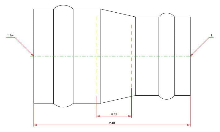 VIEGA Viega 78157 ProPress Copper Reducer 1-1/4 inch x 1 inch 1 Pack