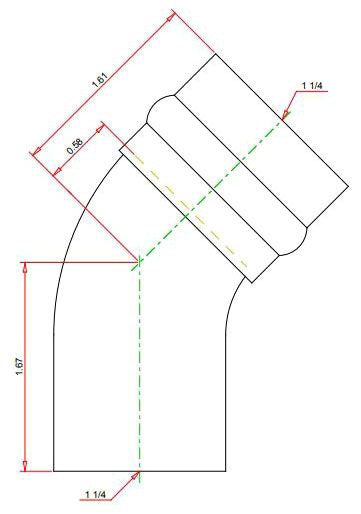 VIEGA Viega 77063 ProPress Copper 45 Degree Street Elbow 1-1/4 inch Press x Fitting