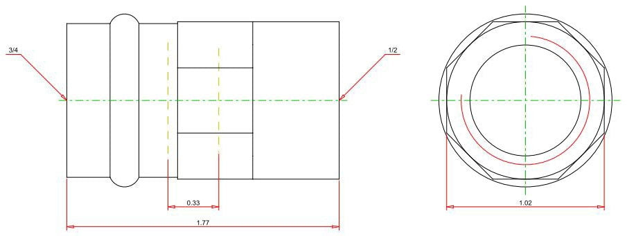 VIEGA Viega 79310 ProPress Bronze Adapter 3/4 Inch x 1/2 Inch