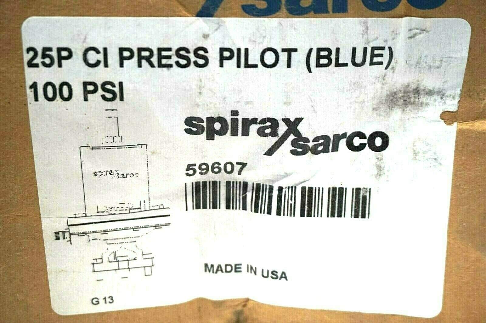 SPIRAX SARCO Spirax Sarco 59607 Pressure Pilot Valve Cast Iron 20-100 PSI