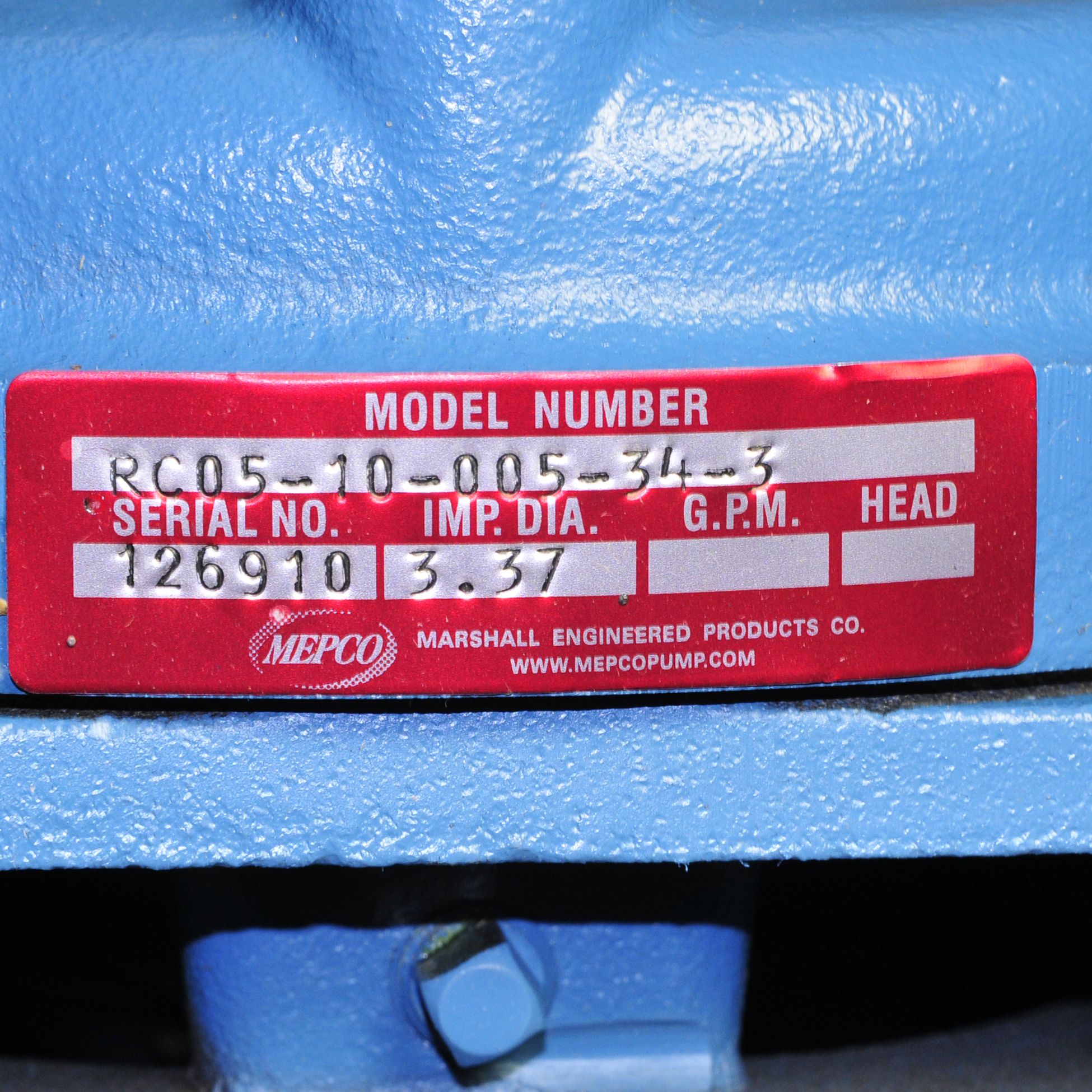 MEPCO MEPCO ML10803 Type RC05 1/2 HP Cast Iron Centrifugal Pump