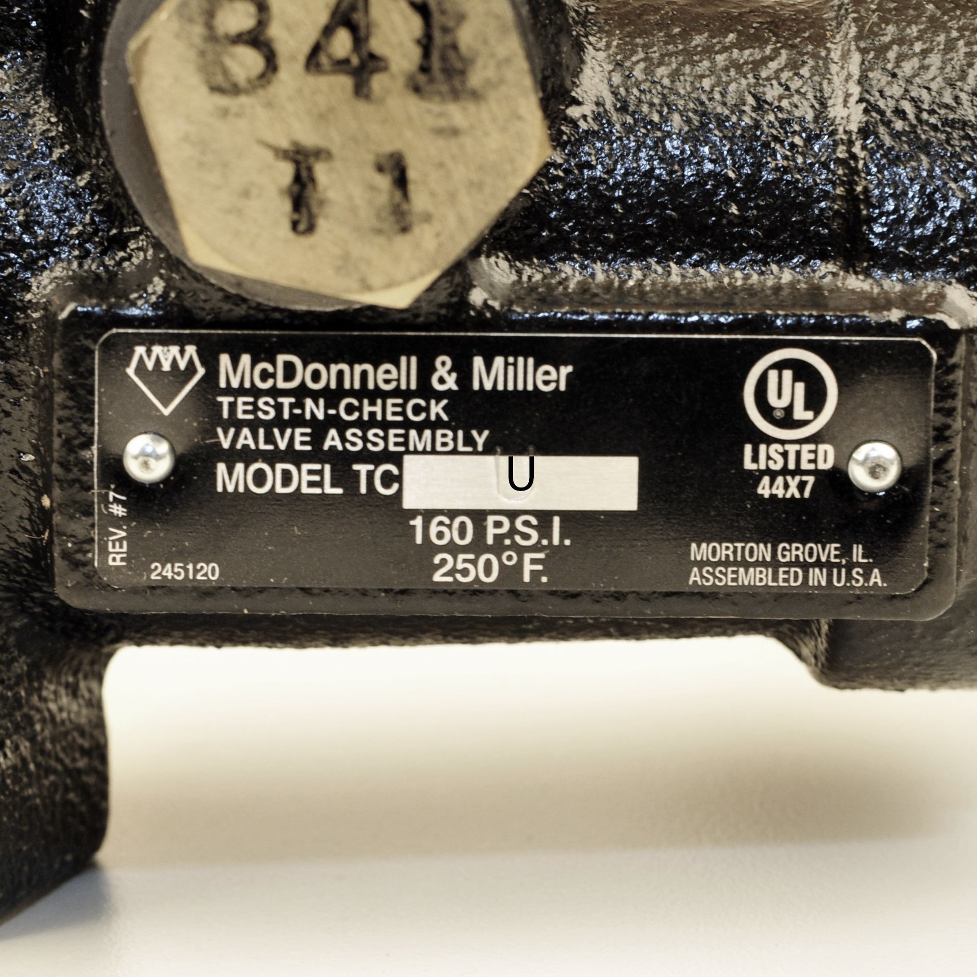 MCDONNELL & MILLER McDonnell & Miller 195000 Test-N-Check Blow Down Valve